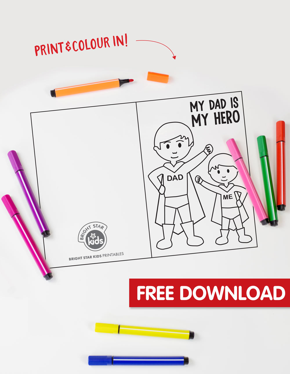 Fathers Day Cards Printable - Bright Star Kids