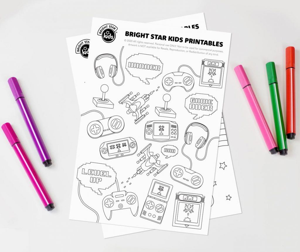 Free Printable Coloring Pages: Video Games - Bright Star Kids Usa