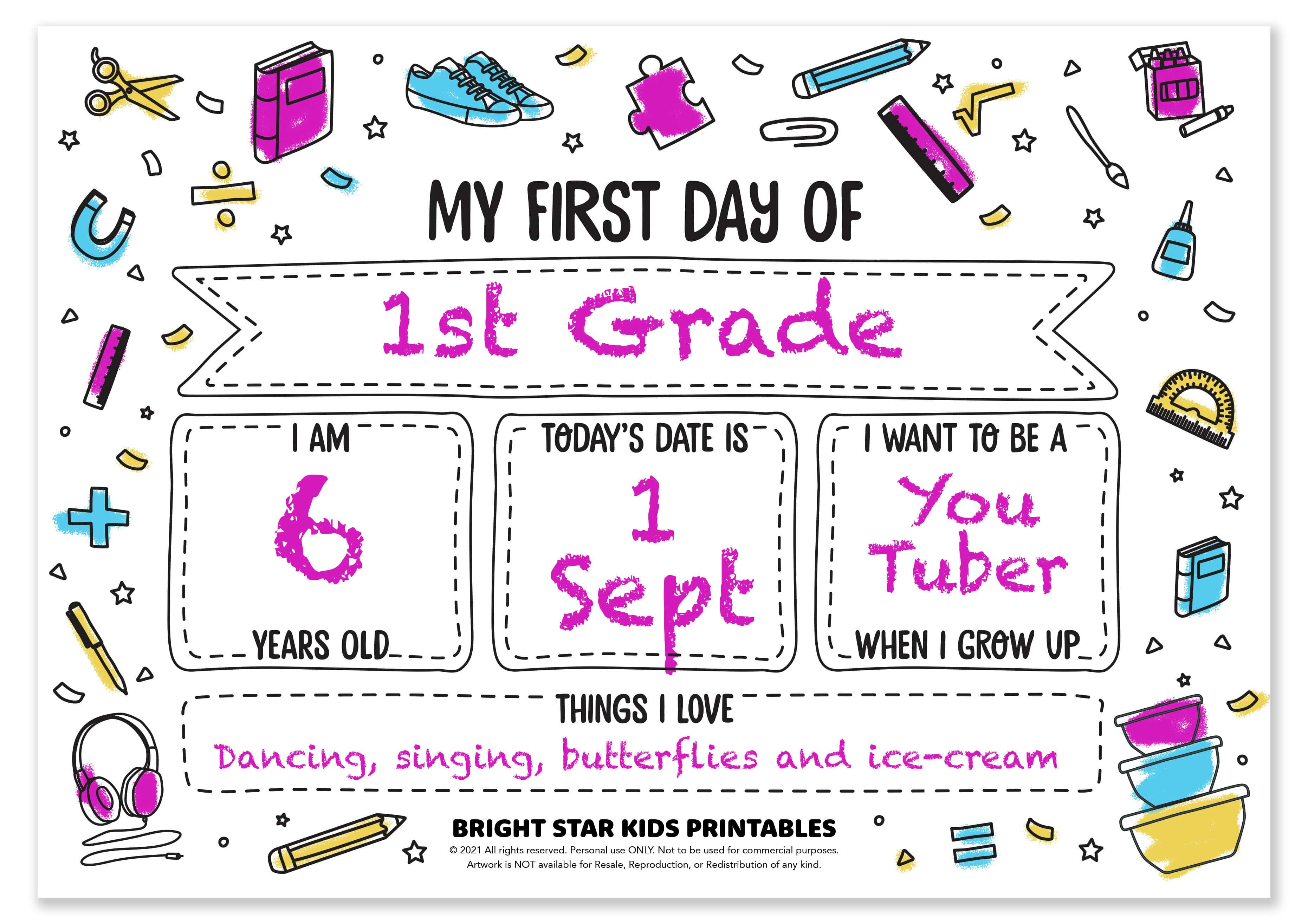 Free Printable First Day Of School Sign Bright Star Kids Free Printable First Day Of School Sign Bright Star Kids