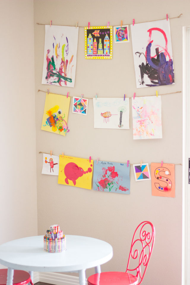11 ways of displaying your child's artwork