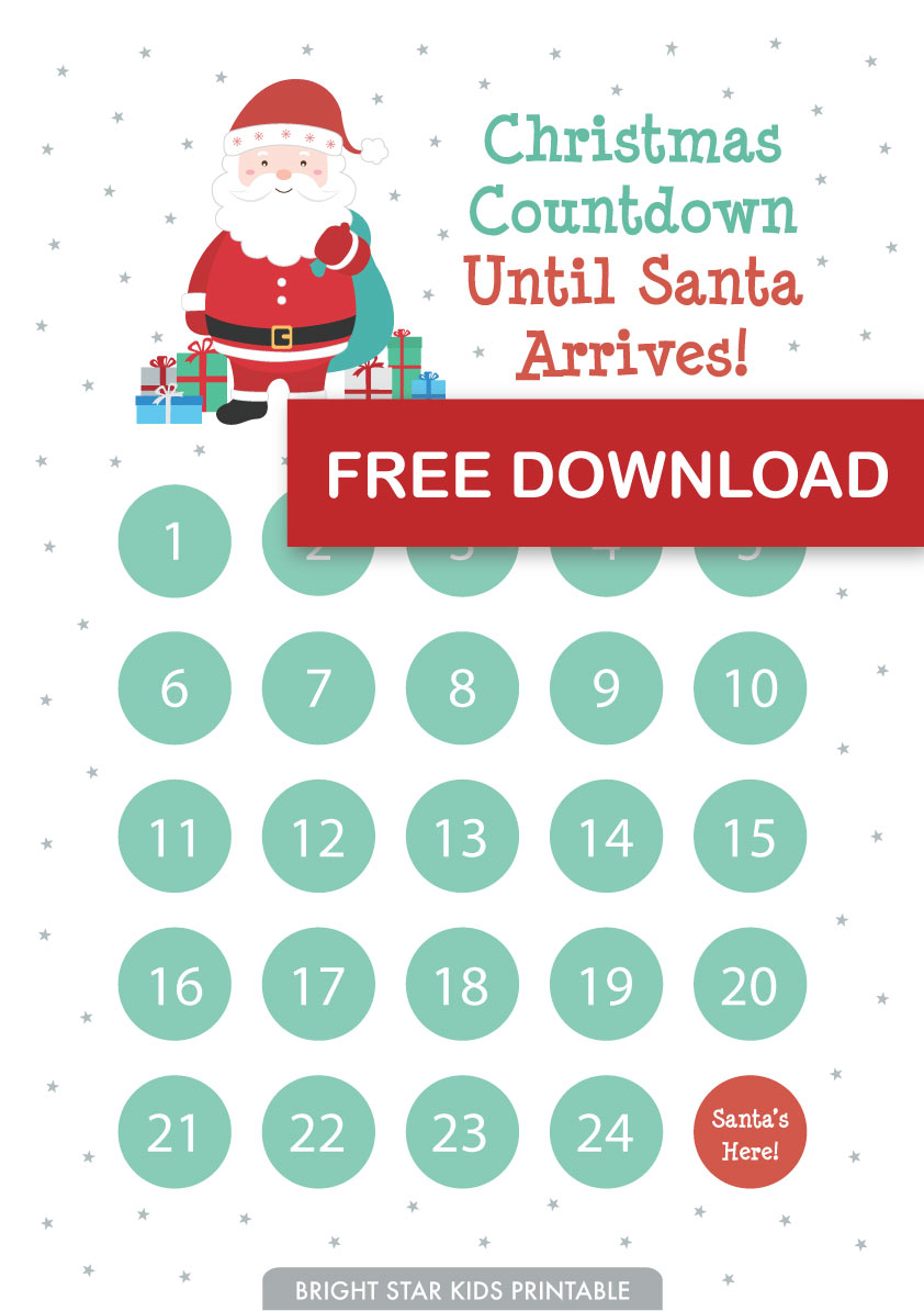 christmas countdown (free printable) - bright star kids usa