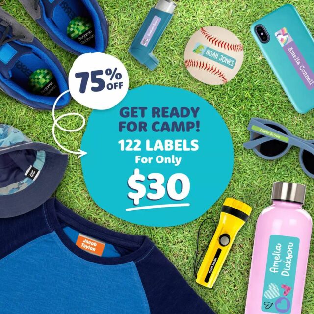 Summer is officially here ☀️ Are you packed & ready for camp yet?

Don't forget to label every little thing with the Designer Camp Labels Combo Pack! Choose from 100s of awesome designs that your little camper is sure to love 😍 Grab 122 mega-durable labels for just $30 at the link in bio 🔝